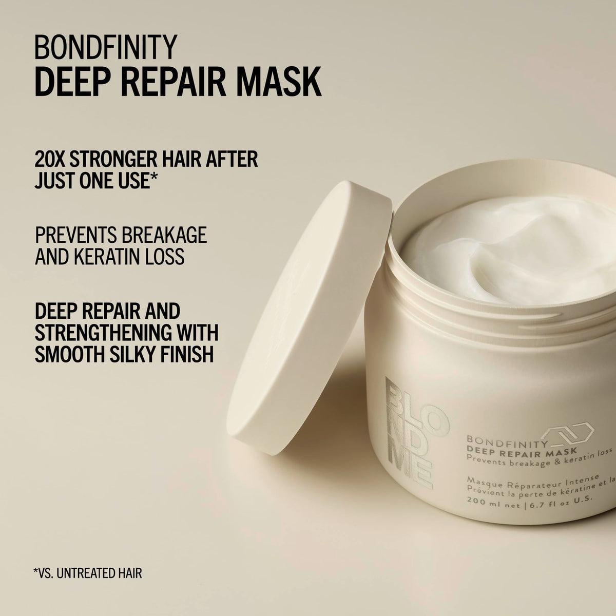BlondMe creamy mask texture close-up illustrating rich nourishment