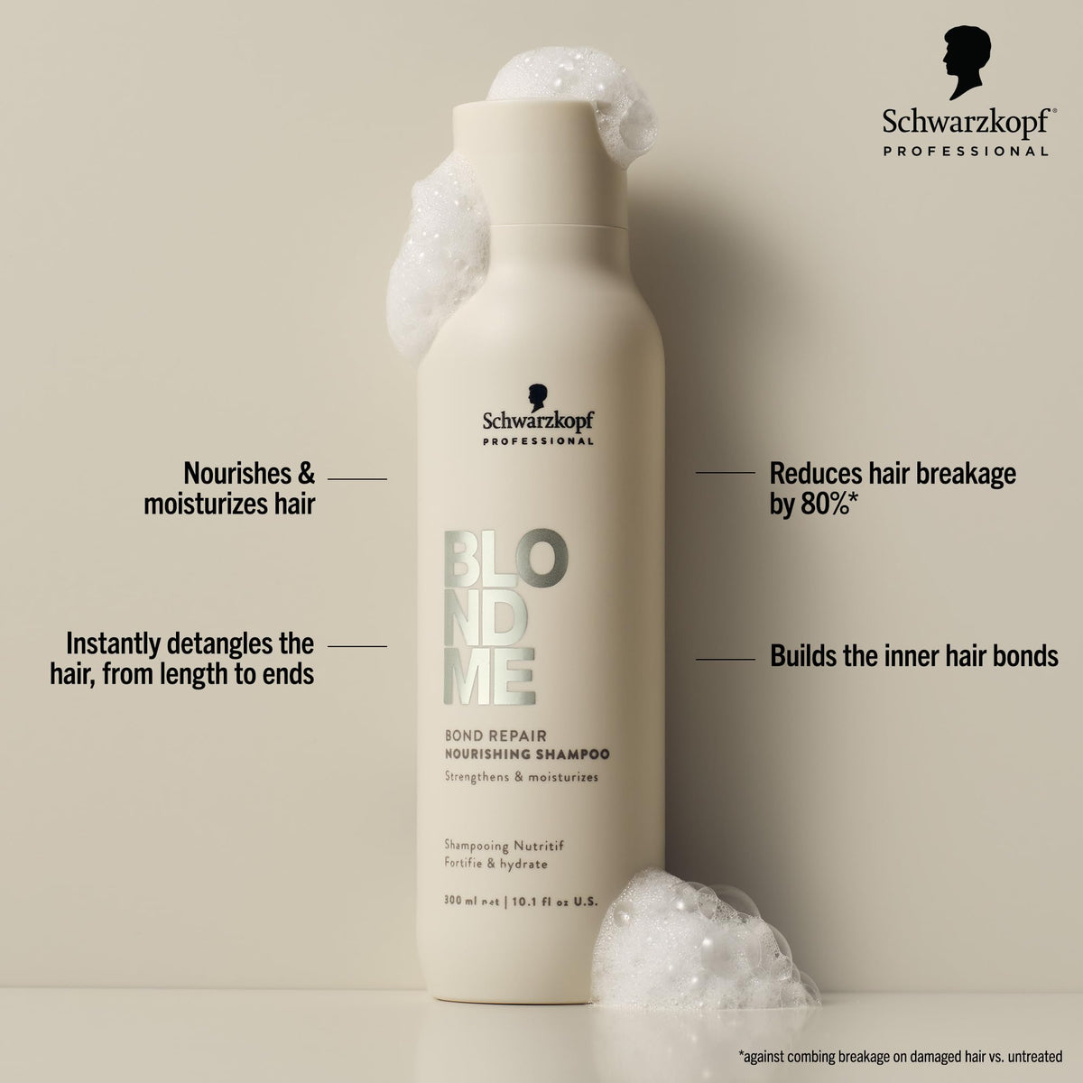 BLONDME label close-up highlighting Bond Creation Technology benefits