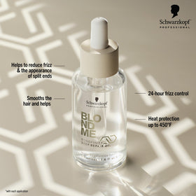 BlondMe oil pouring from dropper demonstrating lightweight absorption benefit