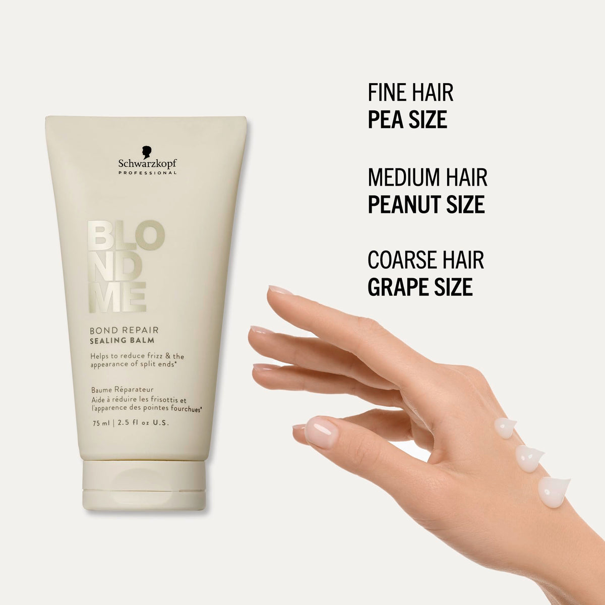 BlondMe being applied in hand for easy distribution and smooth results
