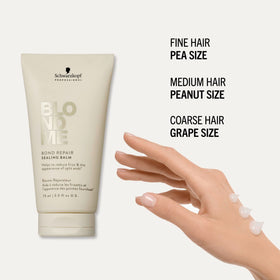 BlondMe being applied in hand for easy distribution and smooth results