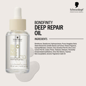 BlondMe oil texture on hand highlighting non-greasy finish and shine