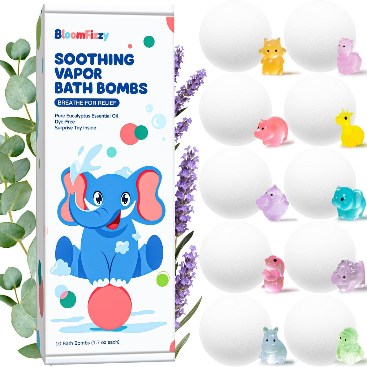BloomFizzy front packaging showing 10-pack and gentle vapor benefits
