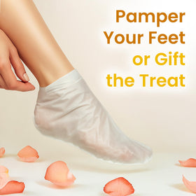 BLOOMORA booties worn at home demonstrating hands-free 30-minute treatment