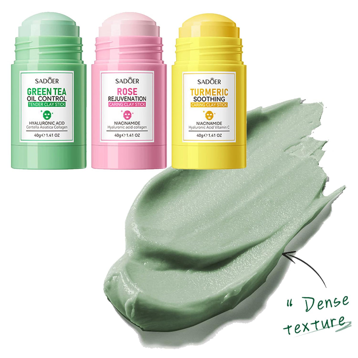 Blopuivo close view of turmeric clay stick texture highlighting deep-clean pore benefits