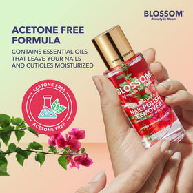 Close-up of real flowers inside Blossom bottle highlighting natural botanical appeal