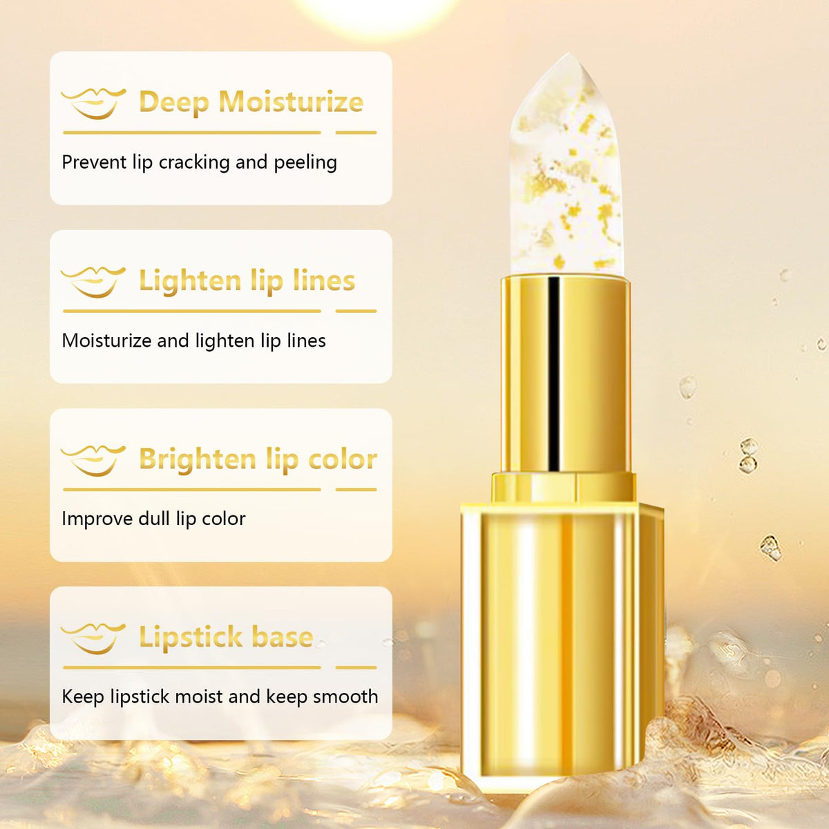 BLOWADM gold foil detail highlighting nourishing gold infusion for moisturizing benefit