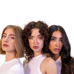 blowpro spray in use on blowout delivering frizz control benefit