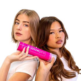 blowpro close-up on hair texture showing added gloss benefit