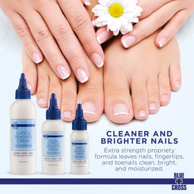 Blue Cross cream texture close-up highlighting rich moisturizing formula