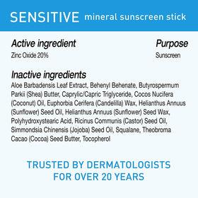 BLUE LIZARD applying stick to face for targeted sun protection benefit
