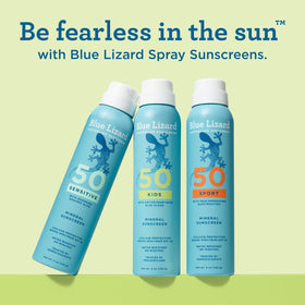 Family outdoors applying Blue Lizard sunscreen before play for safe sun time
