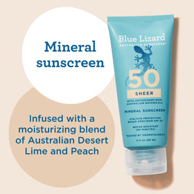 Blue Lizard with desert lime and peach highlighting nourishing extracts