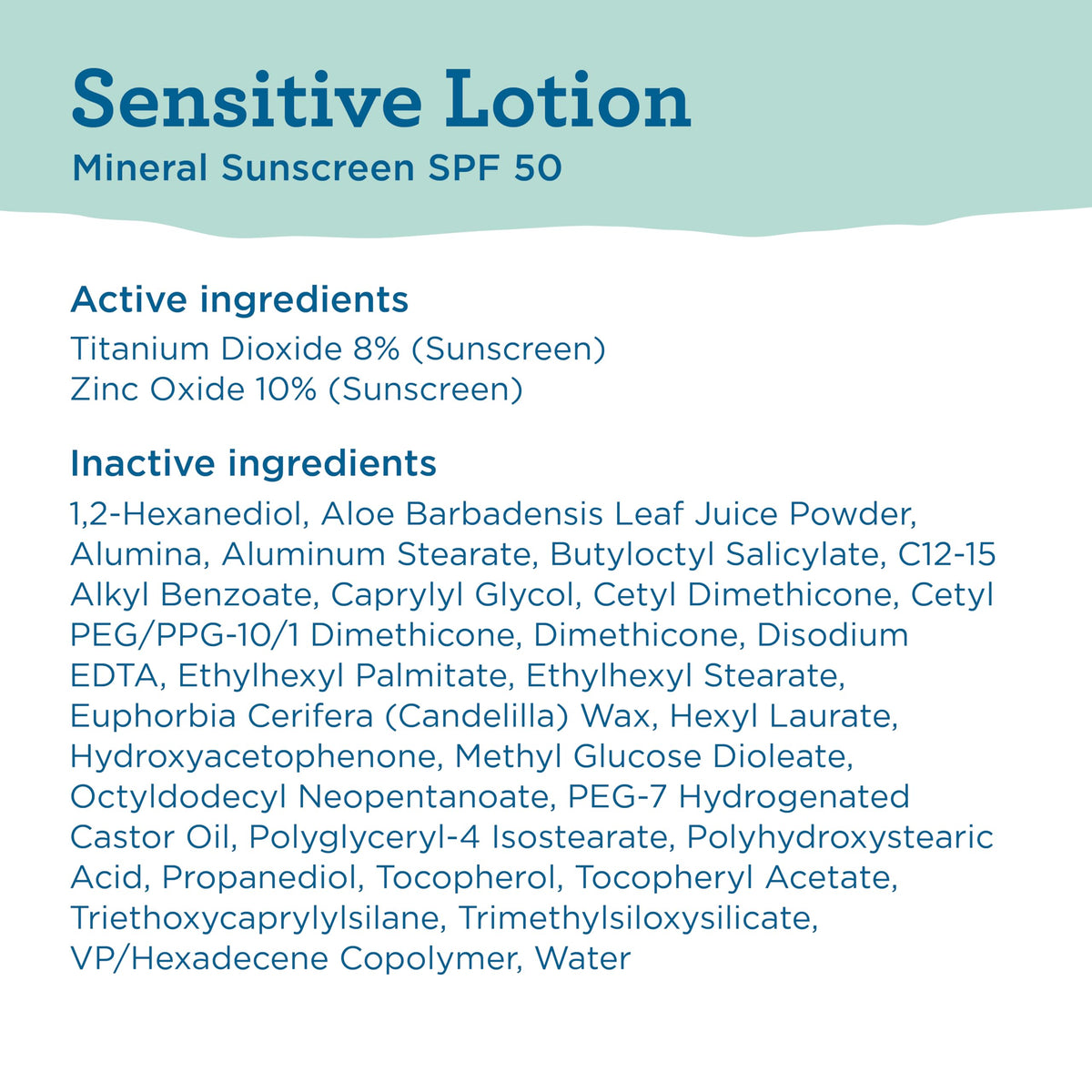 Blue Lizard ingredients label close-up highlighting mineral actives benefit