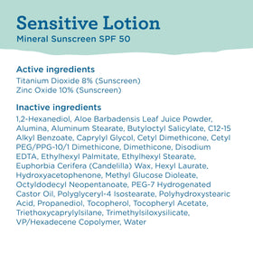 Blue Lizard ingredients label close-up highlighting mineral actives benefit
