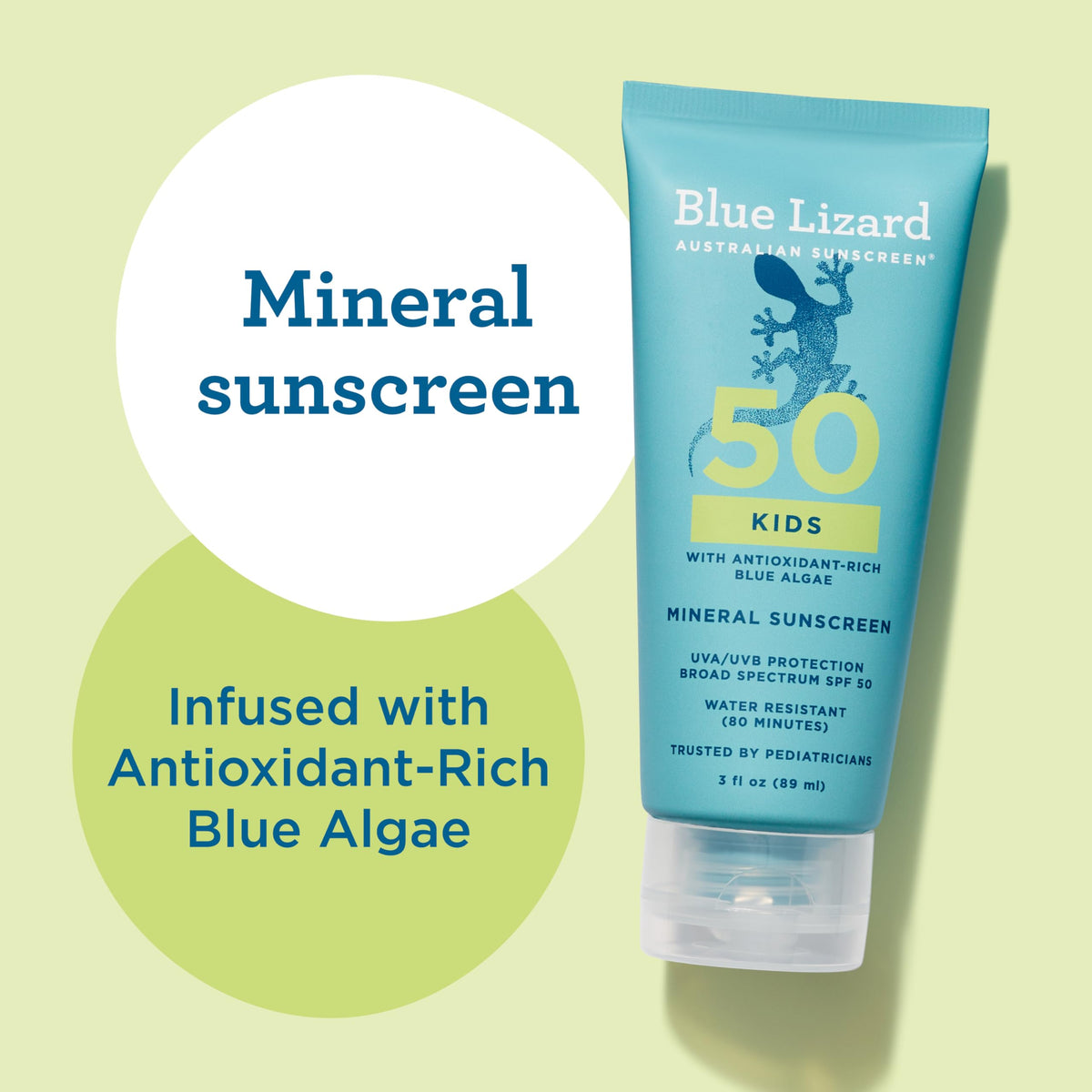 Blue Lizard applied on child's arm demonstrating even coverage benefit
