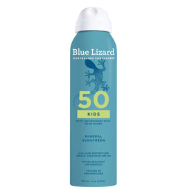 Blue Lizard front packaging showing SPF 50+ protection and kid-friendly design