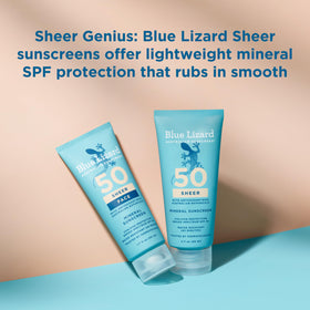Blue Lizard product label close-up showing mineral zinc oxide and claims