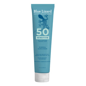 Blue Lizard front packaging showing SPF 50 and mineral protection benefit