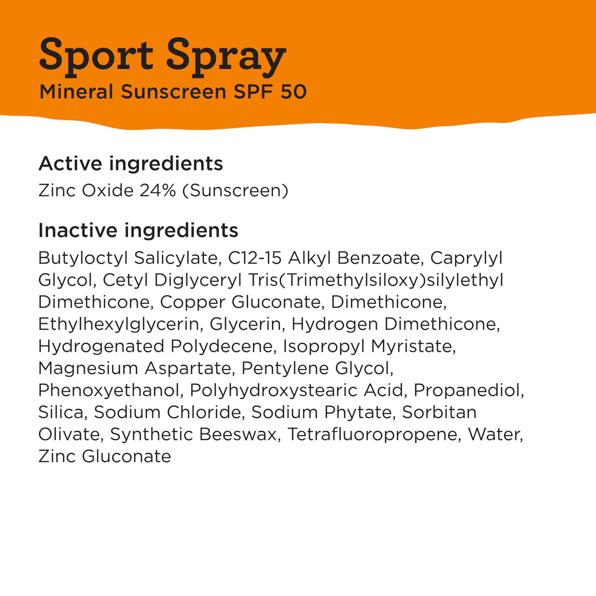 BLUE LIZARD ingredient label highlighting zinc oxide and vegan formula
