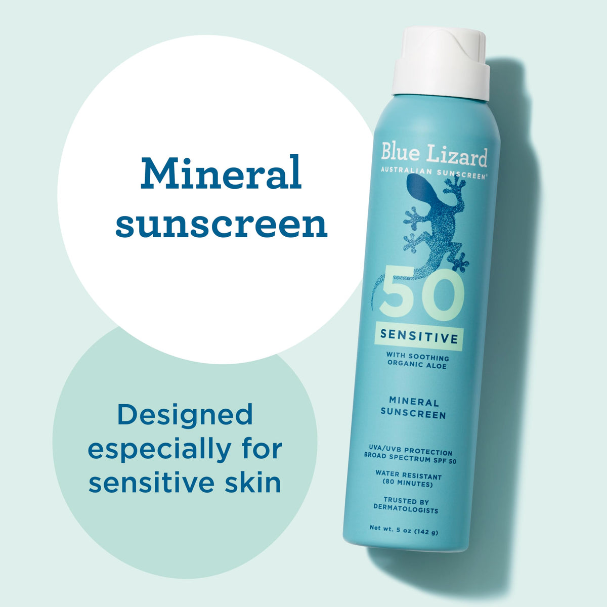 Blue Lizard spray applied from hands to face for safer facial use