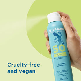 Clear dry finish texture of Blue Lizard spray that leaves no greasy residue