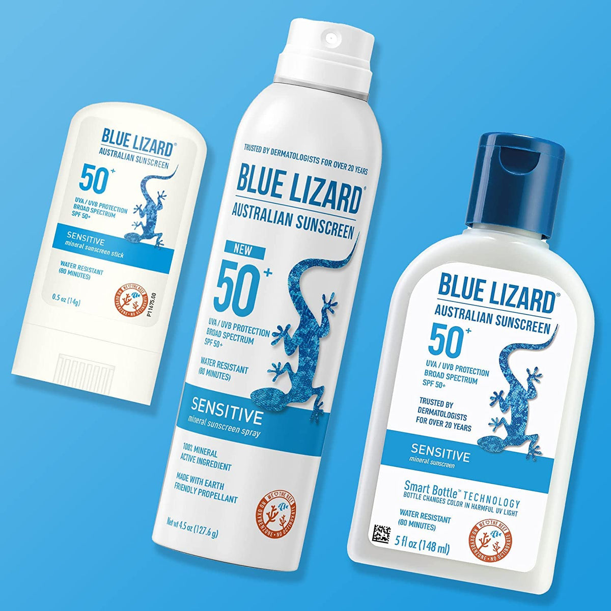 BLUE LIZARD stick inside travel bag pocket for convenient reapplication