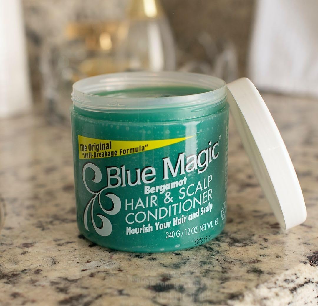 Blue Magic jar beside a ruler for size comparison and travel-friendly convenience