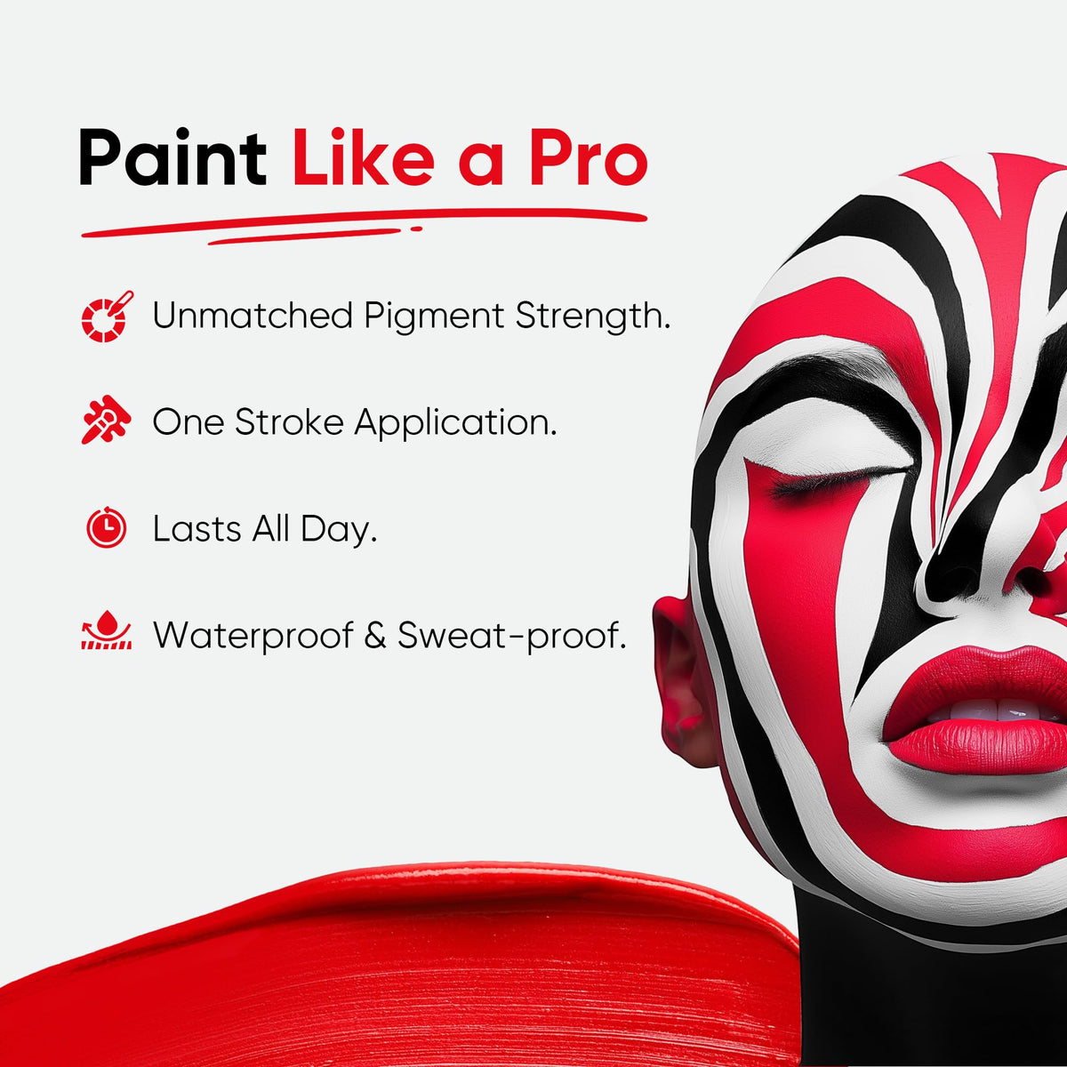 Blue Squid PRO applying red stripe on cheek for bold fan look