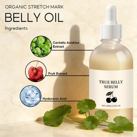 BlueBouff ingredient label highlighting cherry extract and hyaluronic acid benefits