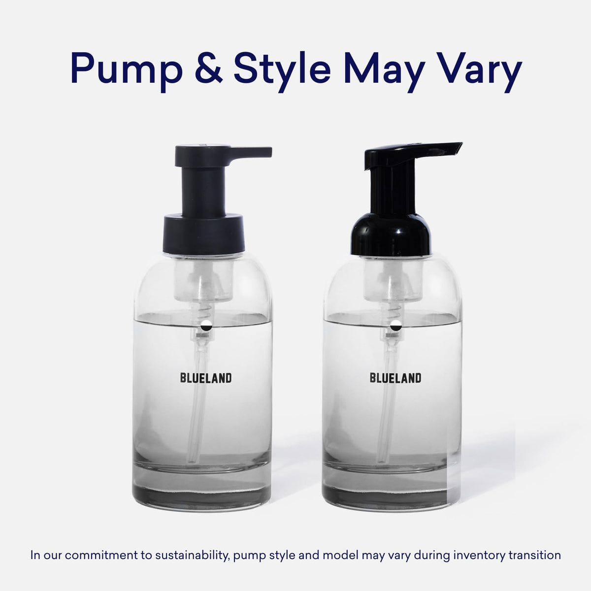 BLUELAND hand filling a Forever Bottle with tablet dissolving, demonstrating simple refill process