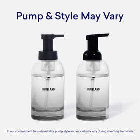 BLUELAND hand filling a Forever Bottle with tablet dissolving, demonstrating simple refill process