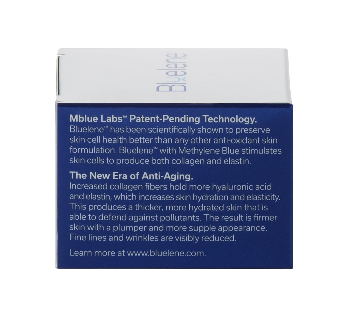 Bluelene boxed packaging front showing branding and product clarity benefit