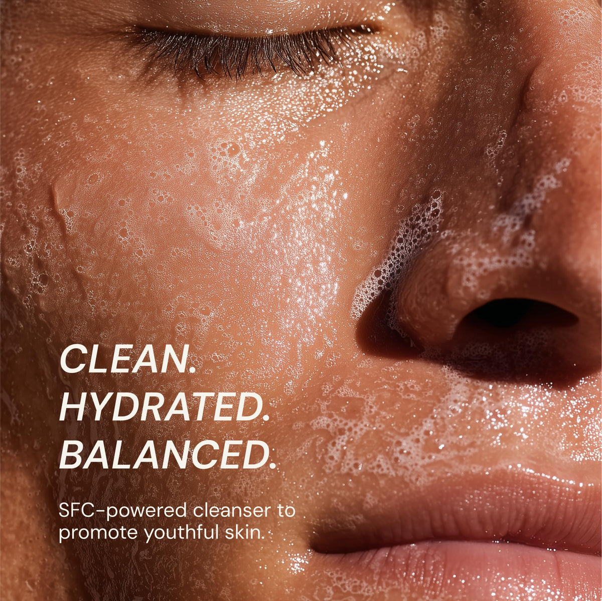 Blueprint Bryan Johnson gel texture close-up demonstrating lightweight hydration and smooth application