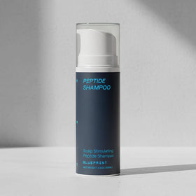 Blueprint Bryan Johnson label close-up highlighting peptide blend and ingredient clarity
