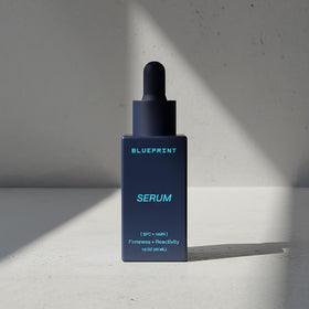 Blueprint Bryan Johnson pump and bottle closeup showing easy dispensing benefit