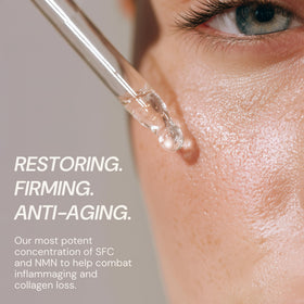 Blueprint Bryan Johnson serum texture drop on skin demonstrating hydration