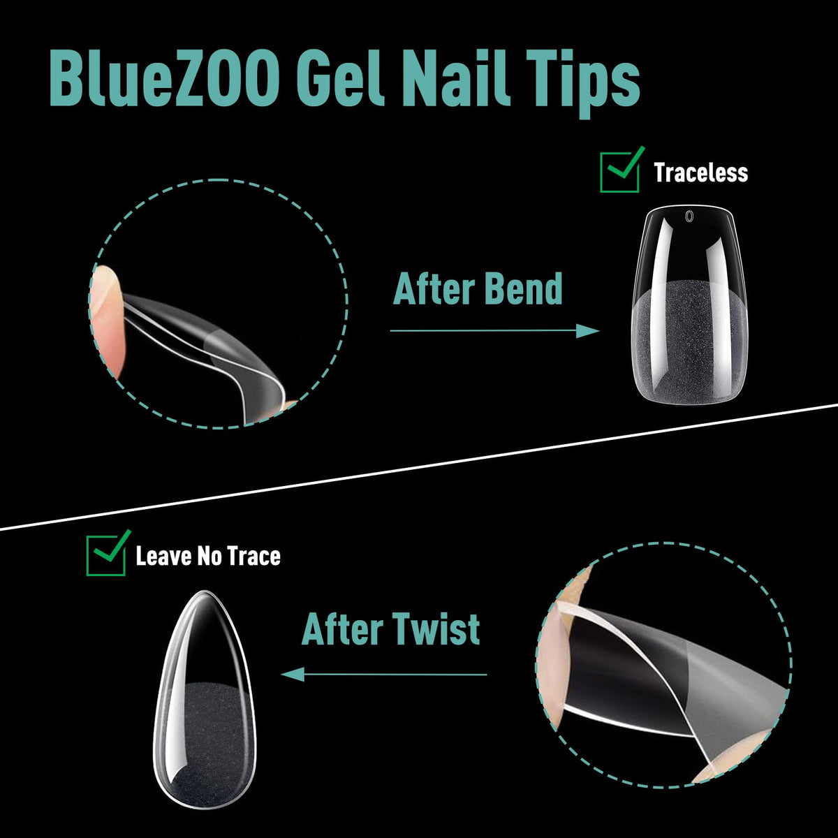 BlueZOO numbered tips with size chart for fast selection