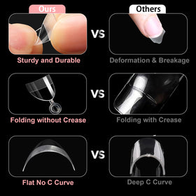 BlueZOO tip applied on natural nail demonstrating natural look and seamless blend benefit