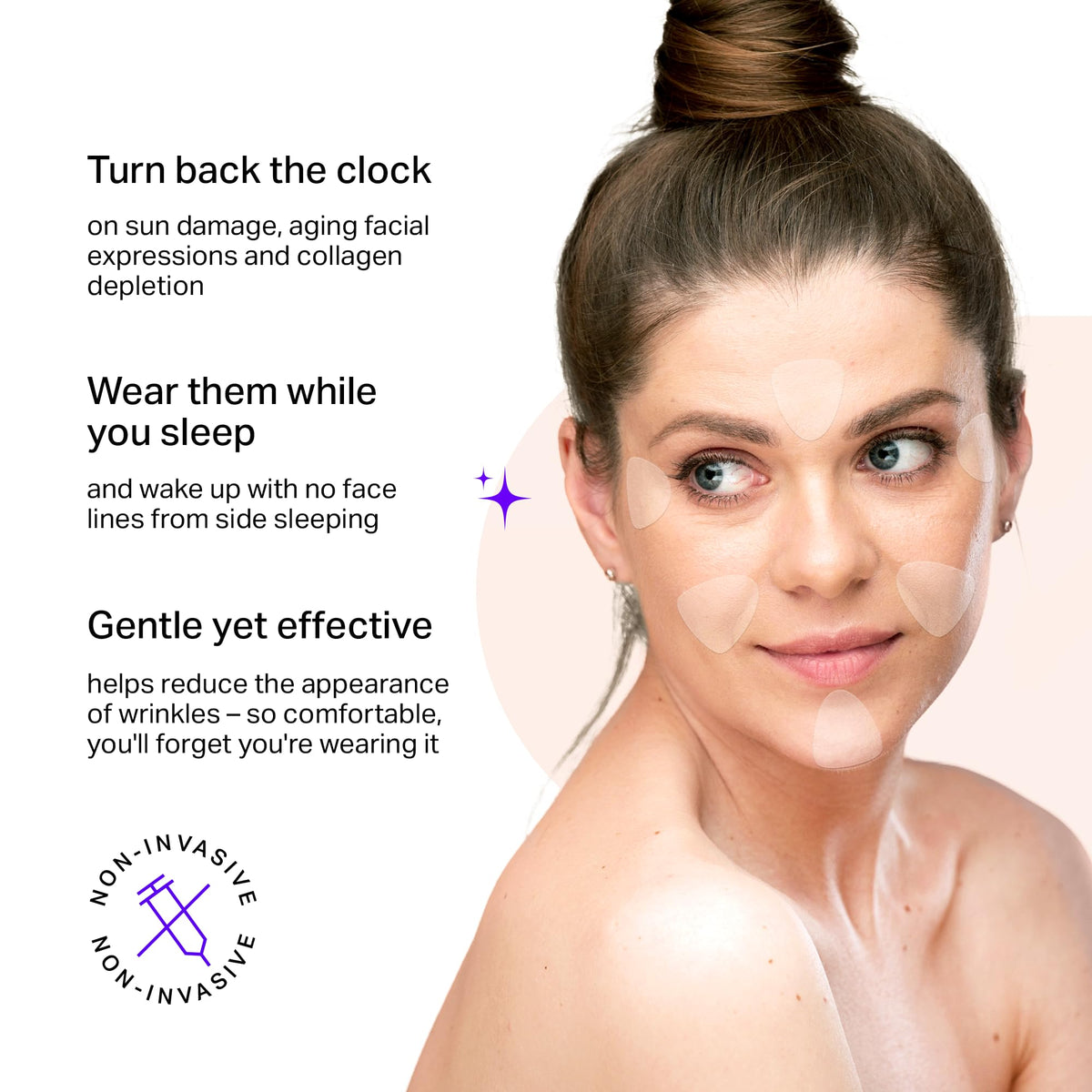 BLUMBODY demonstrated forehead application illustrating easy nocturnal use