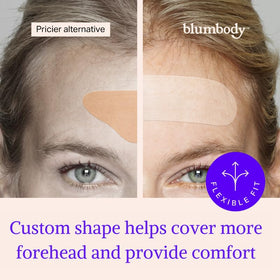 BLUMBODY patch worn overnight on forehead for comfortable rest