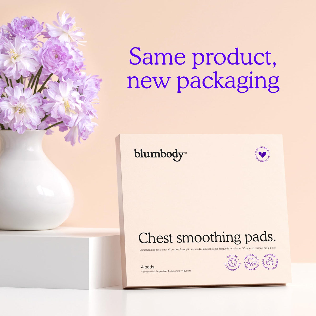 BLUMBODY pad used in bedroom routine illustrating comfortable sleep-time wear benefit