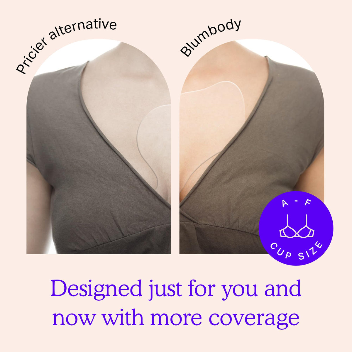 BLUMBODY pad on neck profile showing gentle adhesion and smoothing benefit
