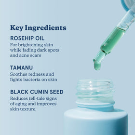 Blume Meltdown bottle beside rosehip flowers illustrating natural source hydration benefit