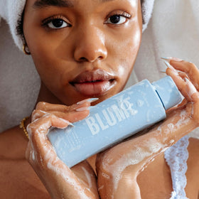 Blume Meltdown label close-up highlighting key ingredients for transparent formulation