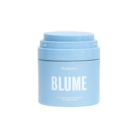 Blume front packaging showing the Meltdown Gel moisturizer and benefits