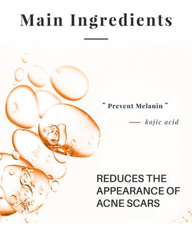 Blusheva Beauty ingredients label showing kojic acid and turmeric