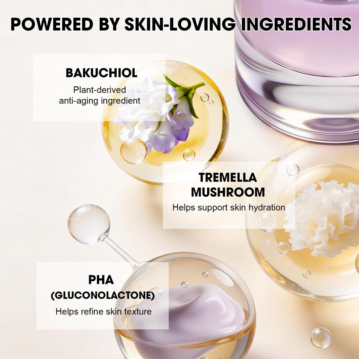 Bmrewax Tremella mushroom ingredient visual highlighting moisture-locking benefits