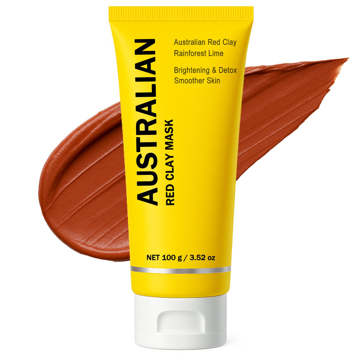 Boaccy front packaging showing red clay mask tube and brand clarity