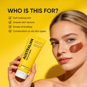 Boaccy rinsing mask with washcloth illustrating gentle clean-off benefit